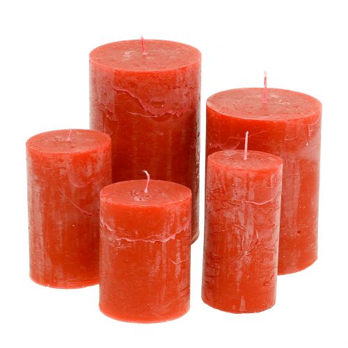 Floristik21 Durchgefärbte Kerzen Orange unterschiedliche Größen