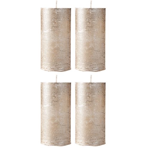 Floristik21 Durchgefärbte Kerzen Platin 50x100mm 4 St