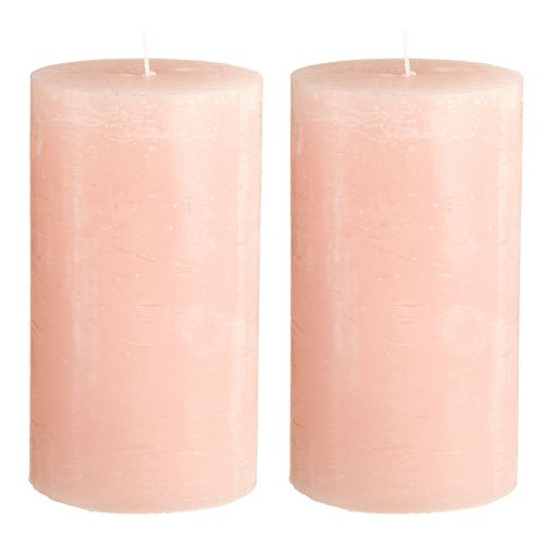 Artikel Durchgefärbte Kerzen Rosa Stumpenkerzen Hellrosa 85×150mm 2 St