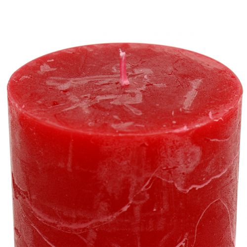 Artikel Durchgefärbte Kerzen Rot 60x80mm 4St