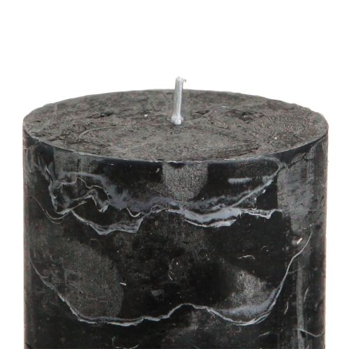 Artikel Schwarze Stumpenkerzen durchgefärbt, 70×80mm, 4er Set – Elegante Deko für jeden Anlass