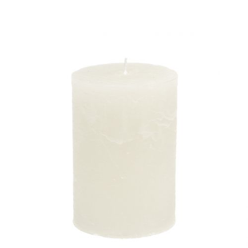 Floristik21 Durchgefärbte Kerzen Weiß 85x120mm 2St