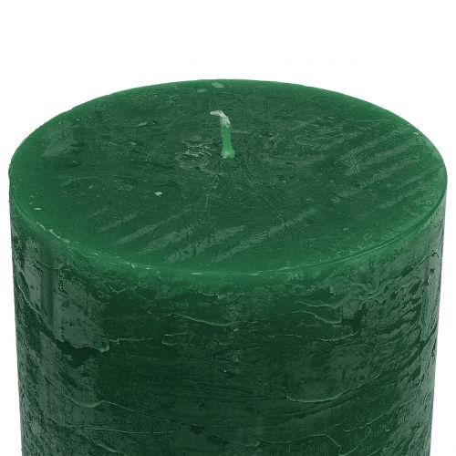 Artikel Durchgefärbte Kerzen Dunkelgrün 50x100mm 4St