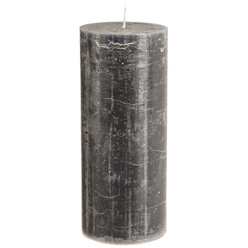 Floristik21 Durchgefärbte Stumpenkerzen Anthrazit 85x200mm, Elegantes Accessoire, 100 Stunden Brenndauer