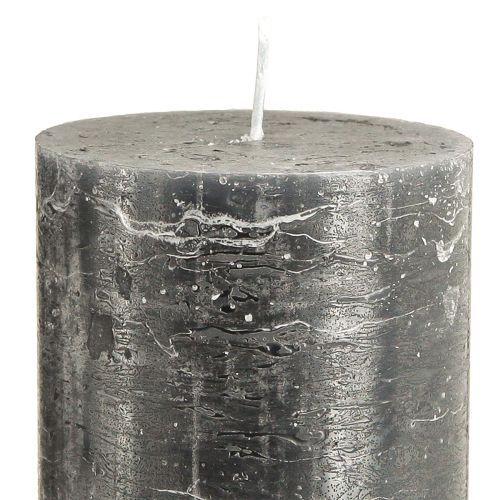 Artikel Durchgefärbte Stumpenkerzen Anthrazit 85x200mm, Elegantes Accessoire, 100 Stunden Brenndauer