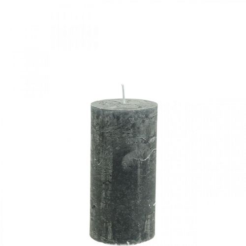 Durchgefärbte Kerzen Anthrazit Stumpenkerzen 50×100mm 4St