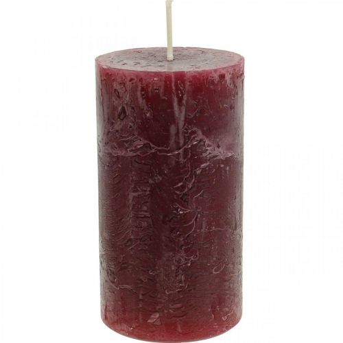 Floristik21 Durchgefärbte Kerzen Burgund Rustic Safe Candle 110×60mm 4St