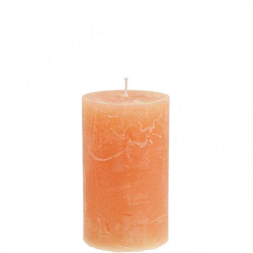 Floristik21 Durchgefärbte Kerzen Orange Peach Stumpenkerzen 60×100mm 4St