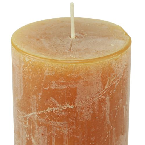 Artikel Durchgefärbte Kerzen Gelb Rustic Safe Candle 80×110mm 4 St