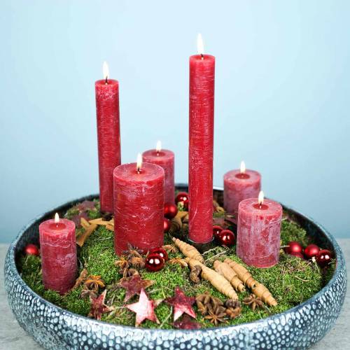 Artikel Durchgefärbte Kerzen Dunkelrot unterschiedliche Größen