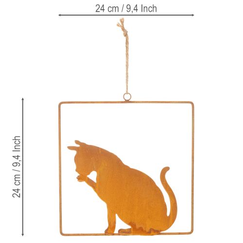 Edelrost Deko Katze Rostdeko zum Hängen 24,5cm | Floristik21.de