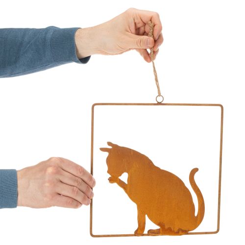 Edelrost Deko Katze Rostdeko zum Hängen 24,5cm | Floristik21.de