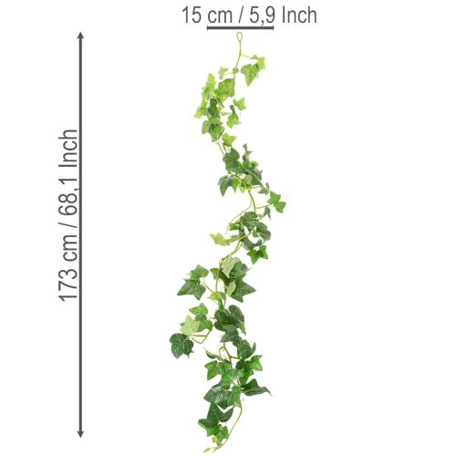 Künstliche Efeu-Girlande 173cm aus Kunststoff, grün, für Innen- und geschützte Außendekoration | Floristik21.de