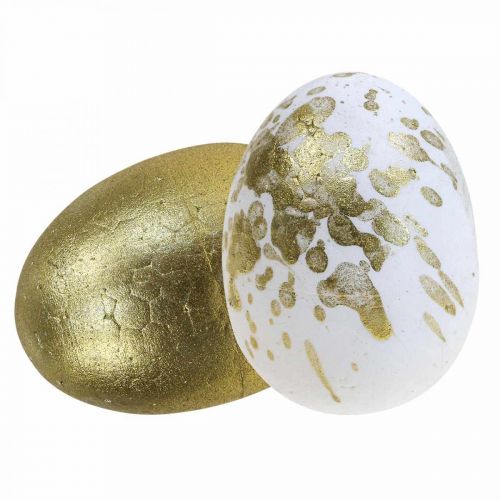 Styroporeier Styropor Ostereier Weiß Gold Deko 5cm 12St