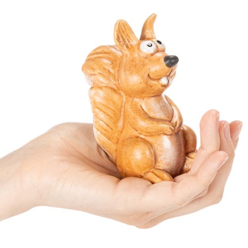 Eichhörnchen Figur Keramik sitzend 10cm braun für Herbstdeko | Floristik21.de