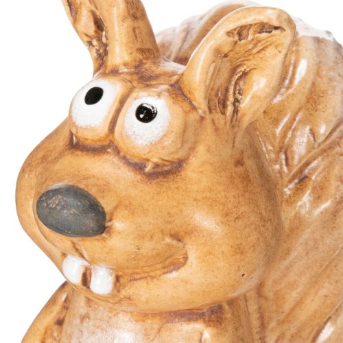 Eichhörnchen Figur Keramik sitzend 10cm braun für Herbstdeko | Floristik21.de