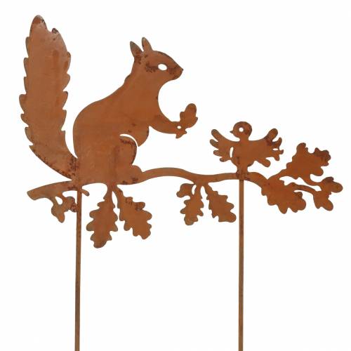 Eichhörnchen Stecker Metall rost Dekoration Garten Herbst Winter Weihnachten 3x 