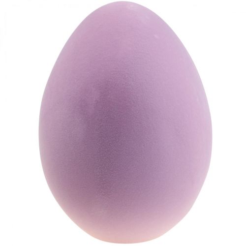 Floristik21 Osterei Kunststoff groß Deko Ei Lila Beflockt 40cm
