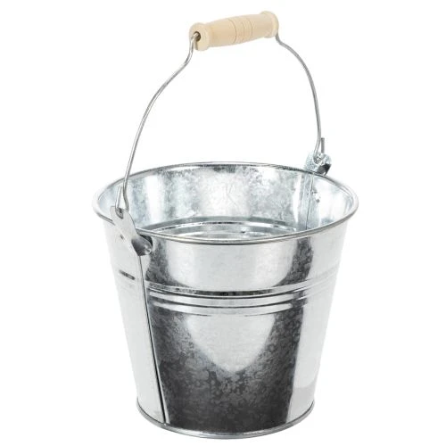 Eimer Ø14cm H12cm 6St. Zink glänzend | Floristik21.de