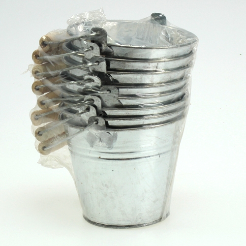 Artikel Eimer Ø12cm H10cm 8St. Zink glänzend