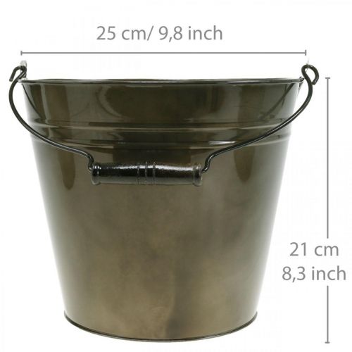 Eimer aus Metall, Pflanztopf, Metallgefäß Ø25cm H21cm