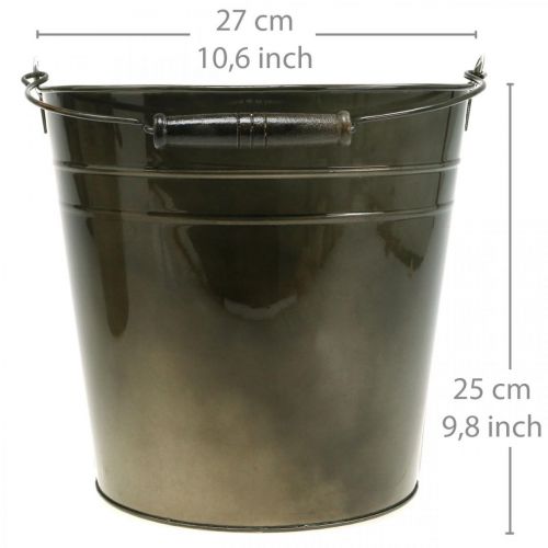Metallgefäß, Pflanzeimer, Metalldeko Ø27cm H25cm