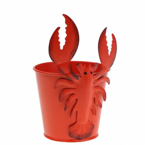 Floristik21 Deko-Eimer Hummer Metall Rot Ø8cm H13cm 3St