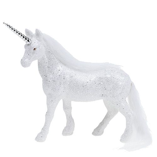 Artikel Einhorn Weiß mit Glitzer 18cm 2St