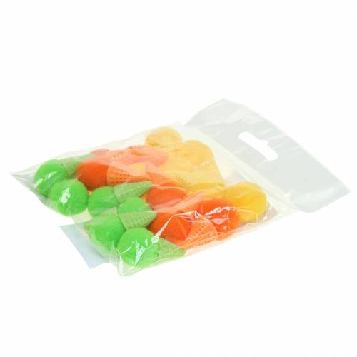 Artikel Eiscreme in der Waffel künstlich Grün, Gelb, Orange Sortiert 3,5cm 18 St