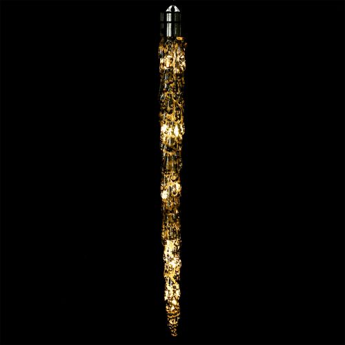 Eiszapfen Silber Plastik 47cm mit 9er LED und Batterie