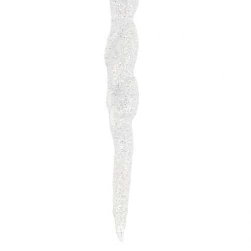 Artikel Eiszapfen Hänger Weiß, Silber 13cm 12St