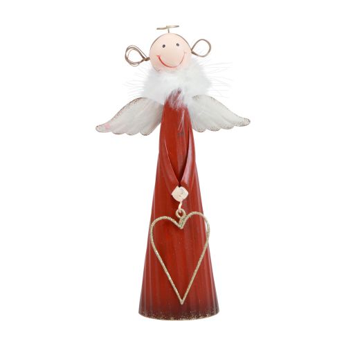 Floristik21 Engel Deko Metall Tischdeko Weihnachten Figur Rot 10,5×4,5×20cm