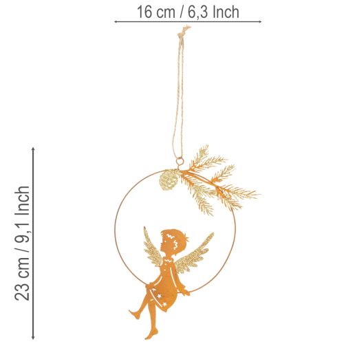 Engel Deko Ring Metall Rost Weihnachtsdeko 23,5x16,5cm 3 St | Floristik21.de