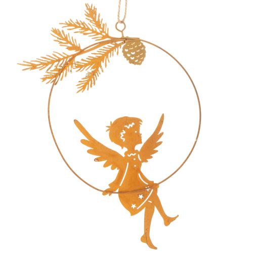 Engel Deko Ring Metall Rost Weihnachtsdeko 23,5x16,5cm 3 St | Floristik21.de