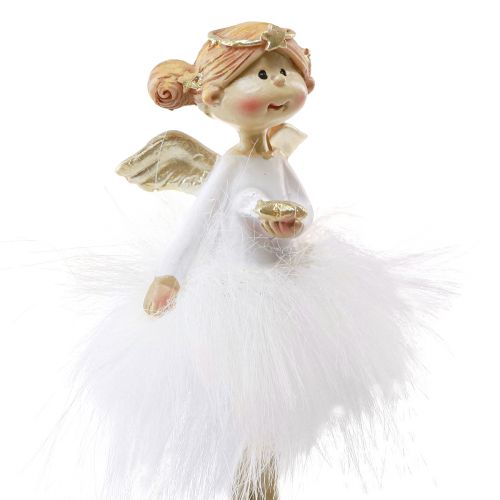 Floristik21 Engel Deko Weihnachtsfiguren Weiß Gold 10,5cm 2St Tischdeko Advent Highlight
