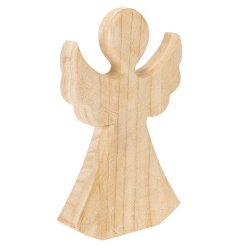Holz-Dekofigur Engel 30cm helles Naturholz für Innen