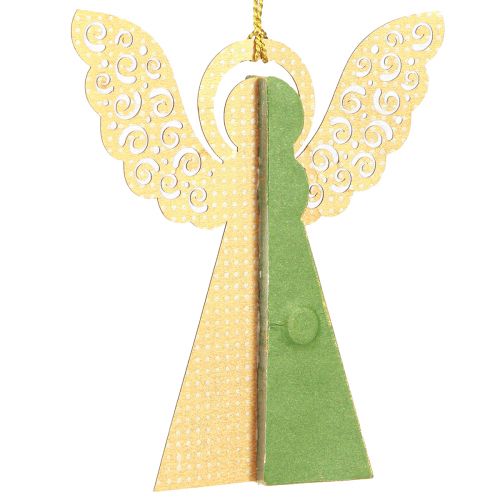 Floristik21 Engel Wabenpapier Deko Weihnachten Grün Gold 12cm 4 St - Weihnachtsschmuck nachhaltig