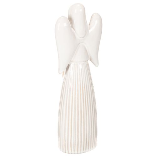 Engel Figur mit Herz aus Keramik cremeweiß glasiert 23cm | Floristik21.de