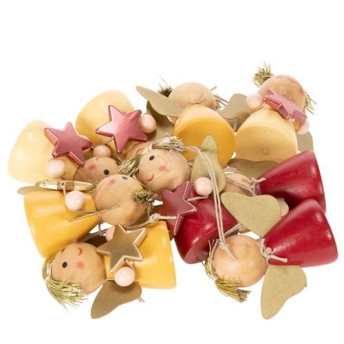 Deko-Anhänger Engel 5 cm aus Holz mit Stern, 9 Stück, mehrfarbig | Floristik21.de