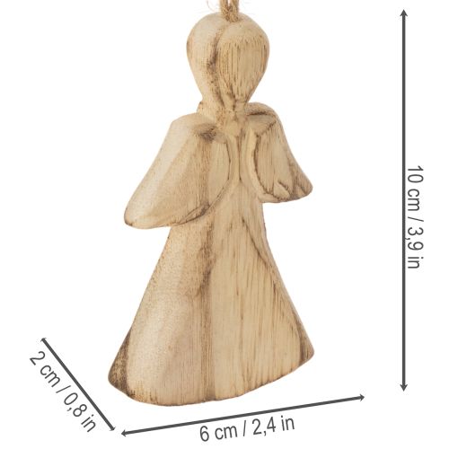 Engel aus Holz zum Aufhängen 10cm, 12 Stück | Floristik21.de