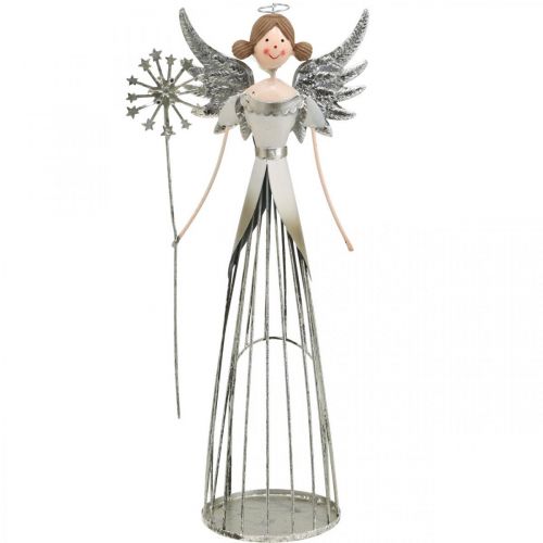 Floristik21 Engel Figur Metall, Windlicht Weihnachten H31,5cm
