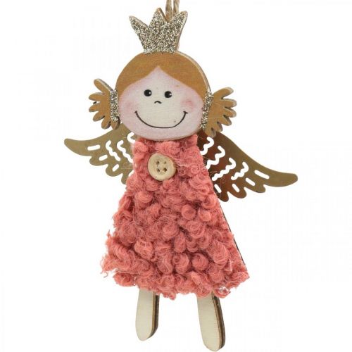 Floristik21 Engel zum Hängen, Weihnachtsdeko, Christbaumschmuck Pink/Rosa/Blau/Weiß H12cm 4er-Set