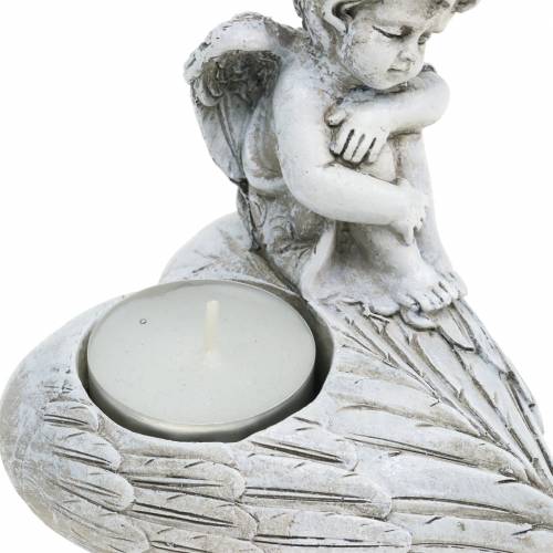 Grabschmuck Teelichthalter Engel 10cm 2St