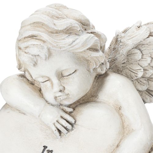 Engel-Figuren Herz Polyresin 13cm Grau 2er-Set Grabdekoration | Floristik21.de