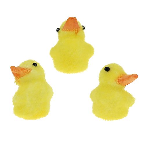 Ente Mini 4cm beflockt Gelb 12St