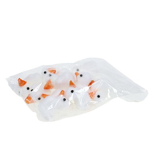 Floristik21 Ente Mini beflockt 4cm Weiß 12St
