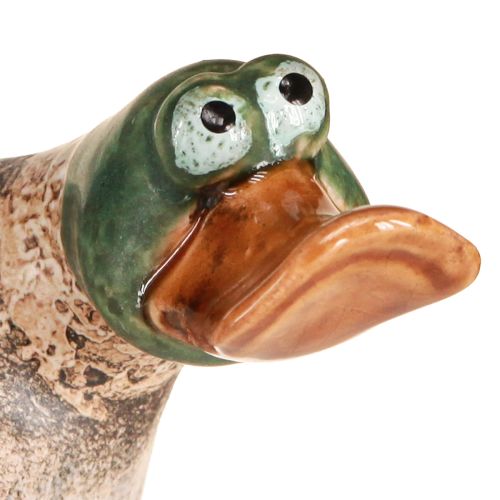 Floristik21 Enten Deko Keramik Frühling Erpel Braun Grün 15cm 2 St
