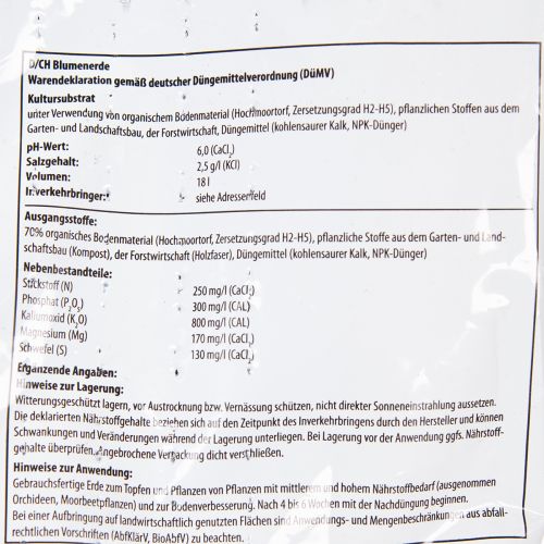 Artikel Erde Villa Flora Blumenerde 18L