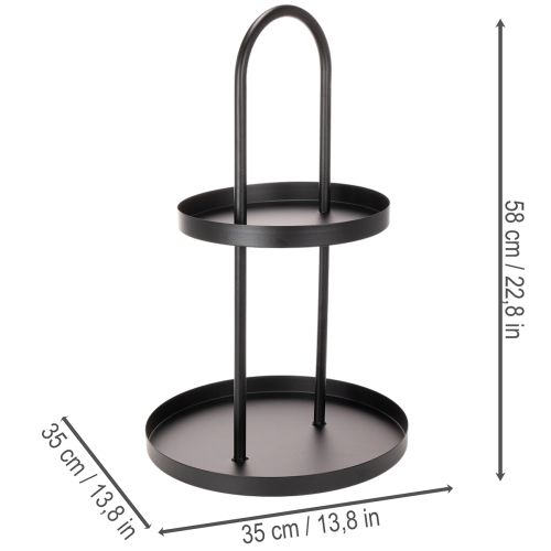 Metall-Etagere rund 58cm zweistöckig Schwarz für Innenbereich | Floristik21.de