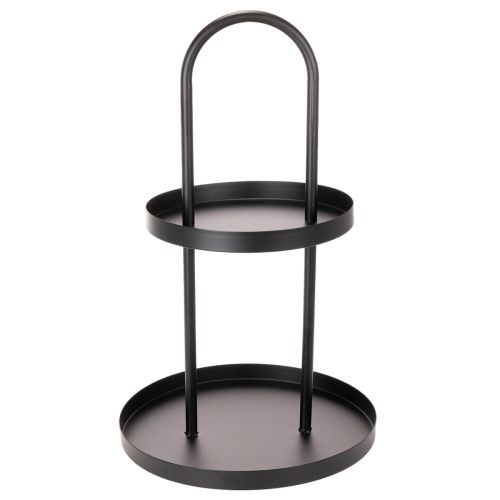 Metall-Etagere rund 58cm zweistöckig Schwarz für Innenbereich | Floristik21.de